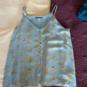 T Tahari Blue Floral Top